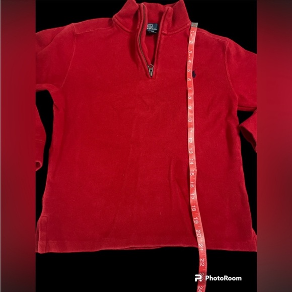 Polo Ralph Lauren pullover half zip red sweater boys M 10-12 holiday Christmas - Picture 1 of 4